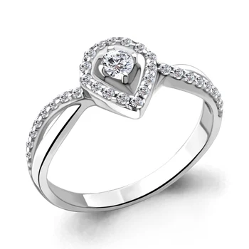 

AQUAMARINE classic ring with cubic, silver 925