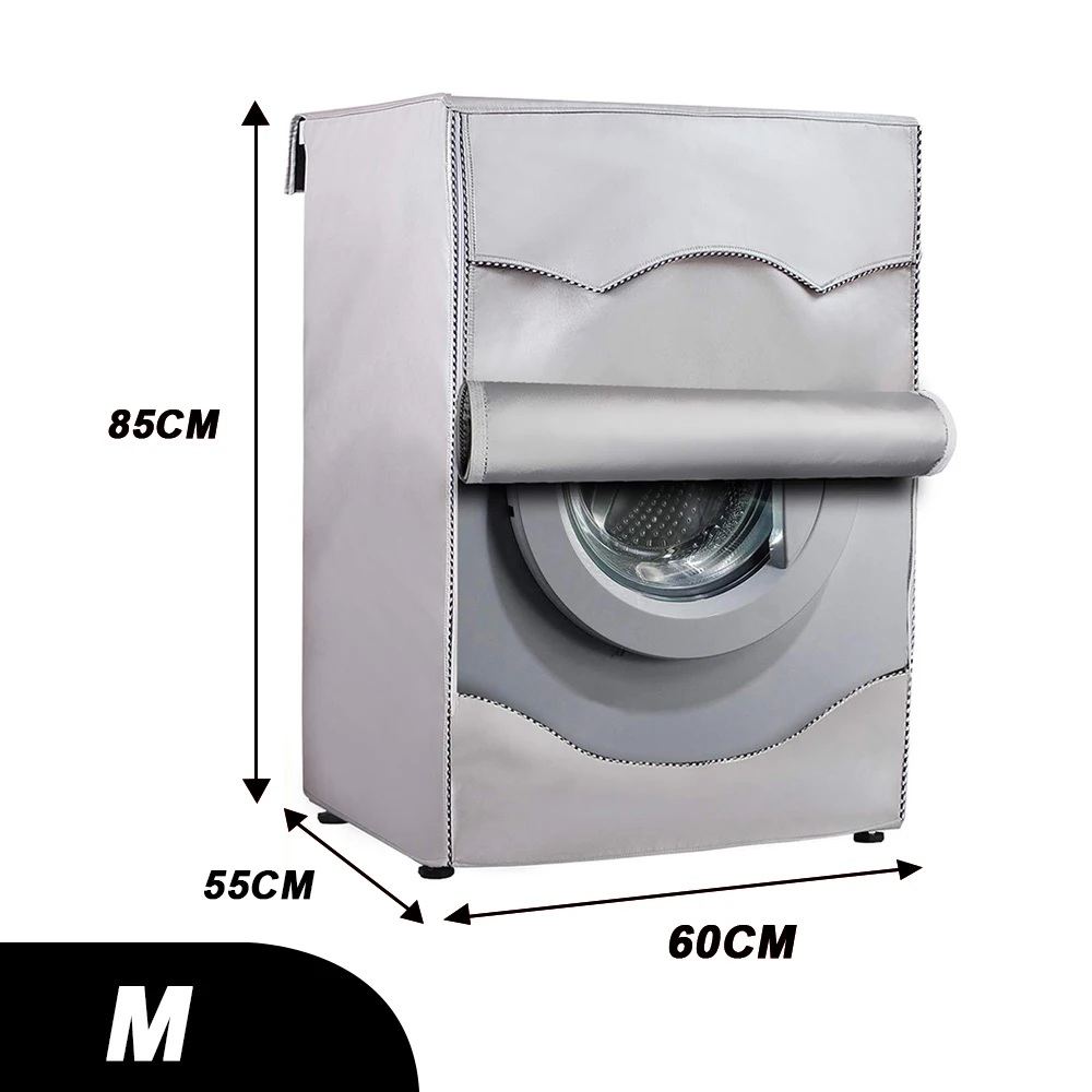 Description Picture 6 of itemWashing Machine Cover Sunscreen Waterproof Case Front Load Laundry Dryer Covers Dustproof Washing Machine Cover Silver Coating