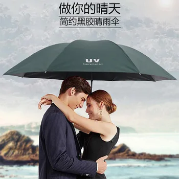 

UV Parasol College Style UV-Protection Men and Women Folding Sunny Rain Umbrella Dual Purpose Vinyl Sun-resistant Advertising Um