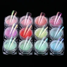 0,2 г Хамелеон ледяной блеск для ногтей пыль прозрачное голографическое зеркало Аврора пигмент порошок Сияющий окунание украшения BEJC01-12