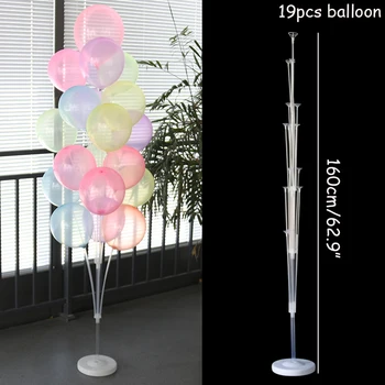 

19tubes Birthday Party Balloons Stand Balloon Holder Column Balloon Stick Birthday Party Decorations Kids Adult Wedding Ballons