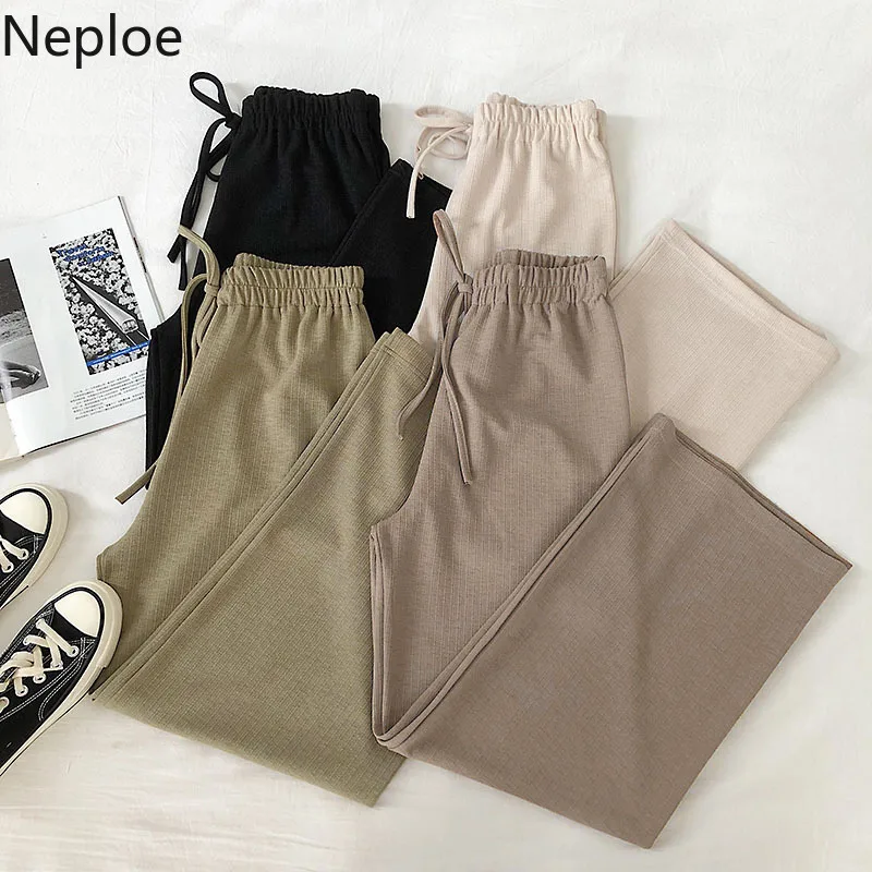 

Neploe High Waist Hip Drape Wide Leg Pants Women Loose Causal Elastic 2020 Spring Summer New Pantalones Wild Trouser 49337