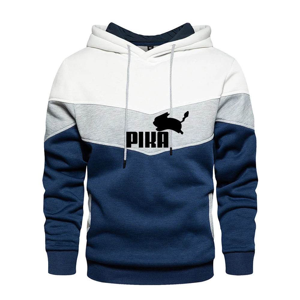 New Lovely Pokemon hoodie Anime Pika Men Hoodies Loose Couple Sweatshirt High Quality Patchwork Print Fall/Winter Sweatshirt