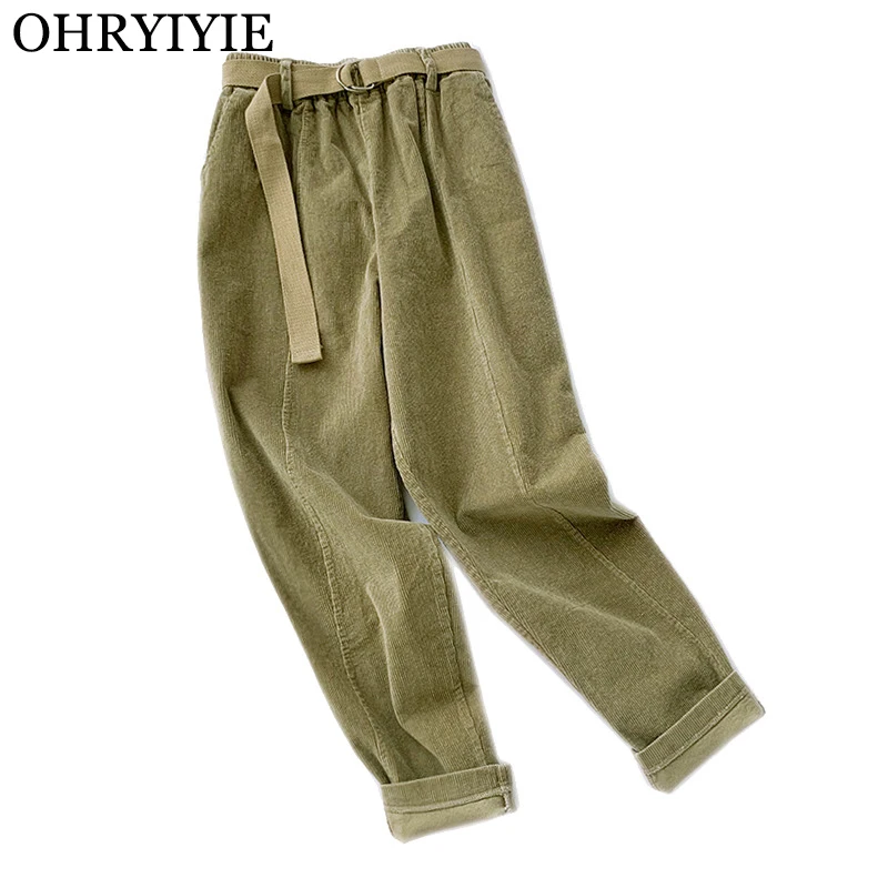 Ohryiyie/осенне-зимние Бархатные широкие брюки для женщин; Новинка 2019 года; повседневные свободные штаны с завышенной талией; женские брюки до
