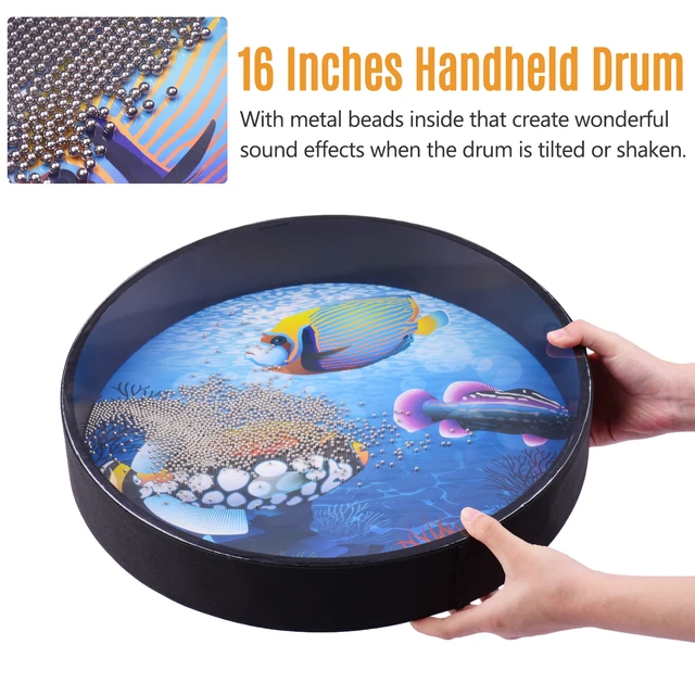 16/12 Inch Ocean Drum Wooden Handheld Sea Wave Drum Percussion Instrument  Gentle Sea Sound Musical Toy Gift For Kids - Drum - AliExpress