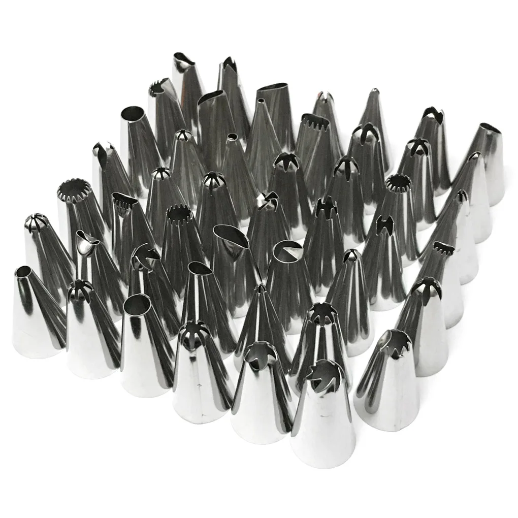 Cake Decorating Tip Set 48Pcs/set Stainless steel Icing Piping Nozzles Pastry Tips Cake Baking Tools