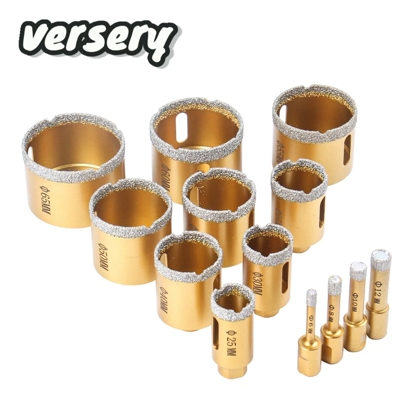 Free Shipping 6-68mm 1PC M10 Thread Dry Vacuum Brazed Diamond Drilling Core Bit Ceramic Tile Hole Saw Granite Marble Drill Bits