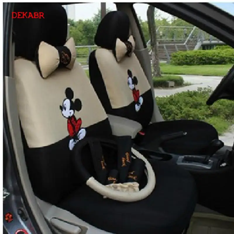 

18pcs Cartoon Car Front Seat Protector Universal Size Auto Seats Covers Breathable Sandwish Interior Cushion Accessories