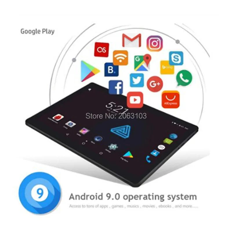  2.5D Steel Screen 10.1 inch Tablet PC Android 9.0 8GB+128GB ROM Ten Core 4G Phone Call Bluetooth Wi