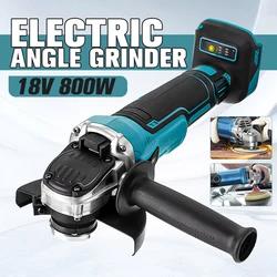 Meuleuse d'angle électrique sans fil 18V 800W, Impact, Machine de polissage et de meulage sans balais, outils électriques rechargeables pour batterie Makita 