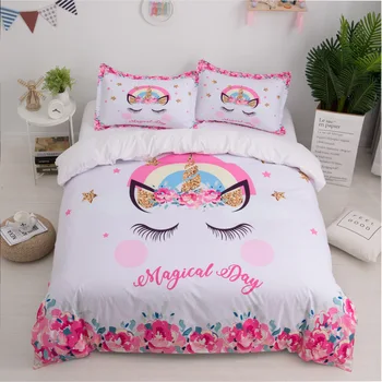 

Fashion 3d digital unicorn printing Duvet Cover Sets 1 Quilt Cover + 1/2 Pillowcases US/EU/AU Size Bedding Sets