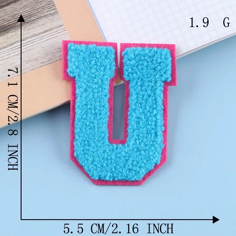 2022 New 3D Colorful A-Z 26 Letters Chenille Embroidered Patches IRON on Alphabet Letters Embroidery Applique Sewing diy