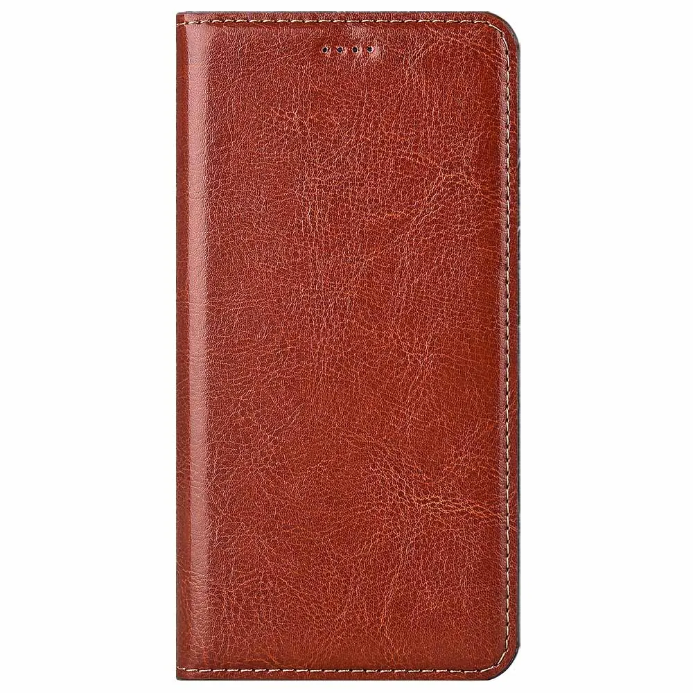 Magnetic Genuine Leather Flip Wallet Phone Case Cover