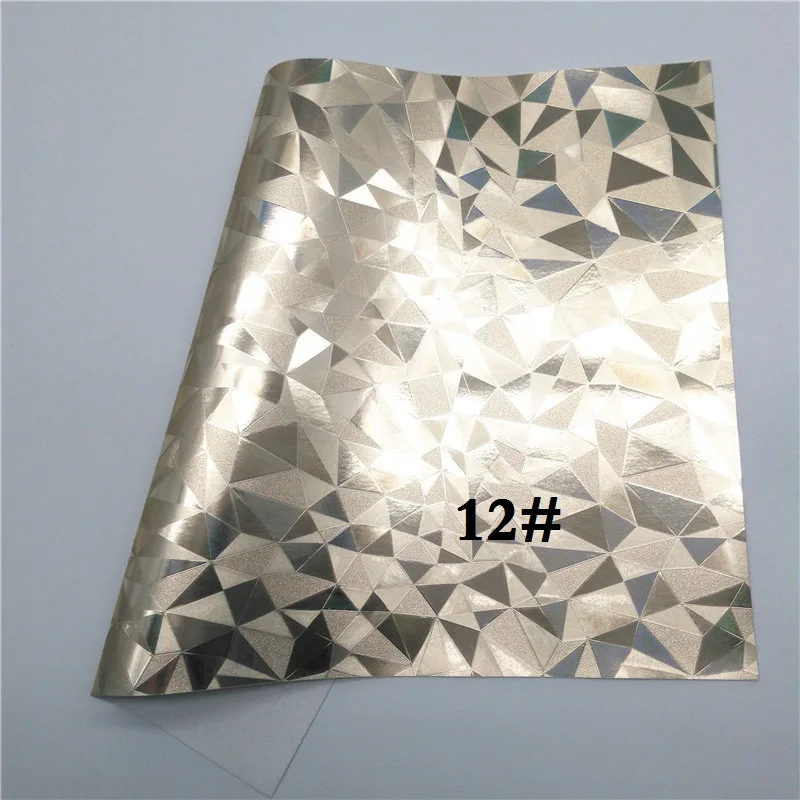 Glitterwishcome 21X29 см A4 Размер Переливающаяся искусственная ткань, узор металлик синтетическая искусственная кожа листы для бантов, GM633A - Цвет: 12