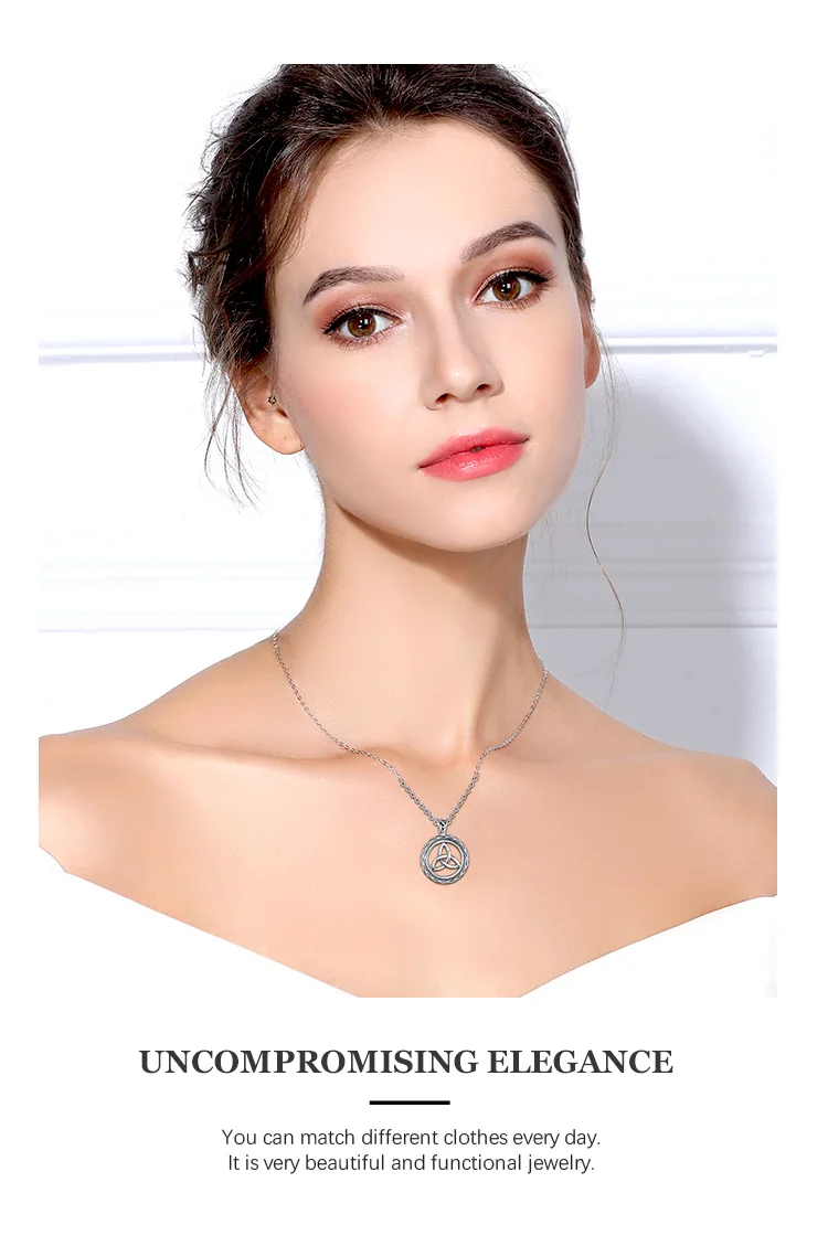 Eudora, винтажное, ирландское, кельтское, с узлом Троицы, Круглый, с подвеской, ожерелье с коробкой, Стерлинговое серебро, ювелирные изделия для женщин и мужчин, D264
