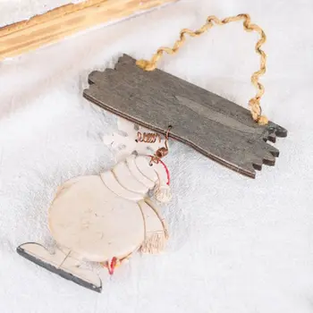 

2pcs/set Christmas Santa Claus Snowman Decoration Wooden Signs Hanging Xmas Tree
