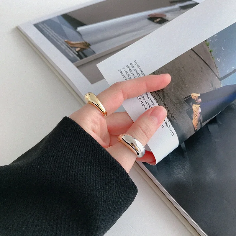 Real 925 sterling silver finger rings for women round Trendy fine Jewelry Large Adjustable Antique Rings Anillos silver ring silver rings