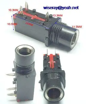 

DHL/EMS 500PCS 3PIN 6.35mm 1/4 inches Stereo Jack Socket + nut for DJ Headphones Microphone-A7