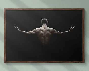 

Bodybuilding Body Strong Muscles Exhibition 2 Wall Sticker Silk Fabric Poster Art Indoor Decor Bright