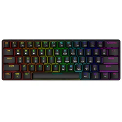 Pato esperto xs61 60% teclado mecânico rgb interruptor led tipo de software c duplo keycap macro programa azul vermelho marrom preto