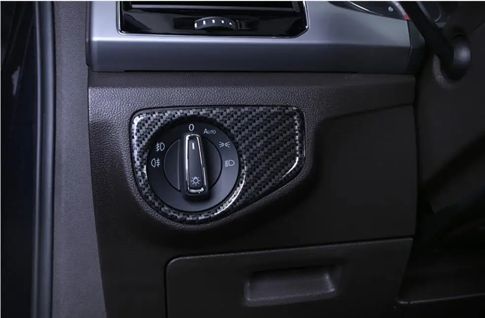 Для Volkswagen Teramont углеродное волокно украшение для переключателя фар наклейка накладка чехол аксессуары для интерьера