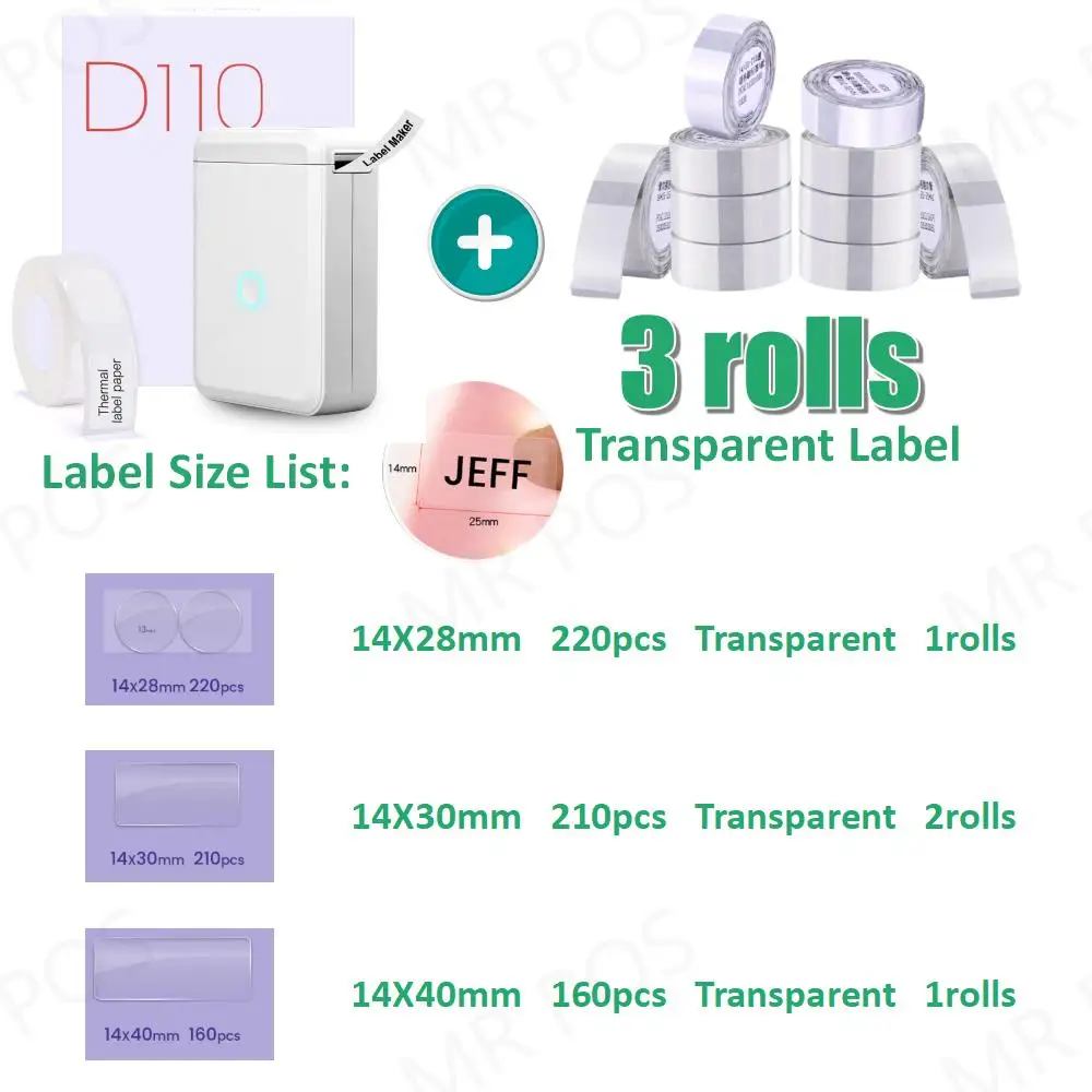 Niimbot D110 D11 Portable Label Printer Mini Pocket Stickers Maker Hangul Hebrew Arabic Self-Adhesive Nimbot Thermal Printer 