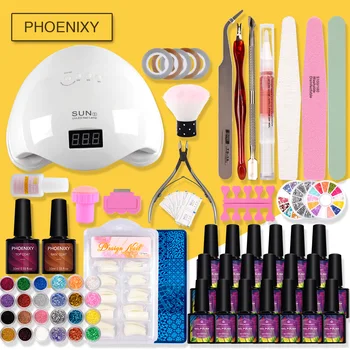 

Manicure Set Nail Gel Polish Set For Manicure Gel Varnish Poly Gel Builder Nail Art Kit 48W UV Lamp Nail Dryer Extension Tools