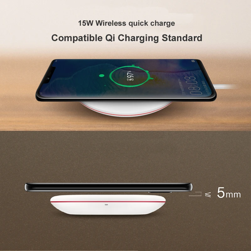 Беспроводное зарядное устройство huawei 15 Вт QI Max Smart Quick Charge CP60 для iPhone Xs Max Xr X samsung S10 S9 huawei mate 20 P30 быстрое зарядное устройство