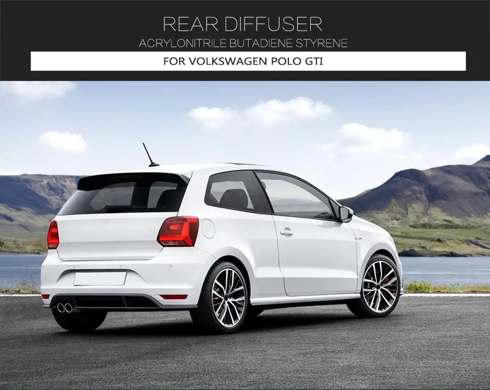 ABS черный задний бампер диффузор спойлер для Volkswagen VW Polo GT автомобильный спойлер Автомобильный задний диффузор
