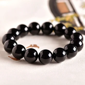 

【 Caress 】 Natural Black Tourmaline Single Circle Bracelet Fashion Black Tourmaline Hand String Lovers Ornaments Package Postal