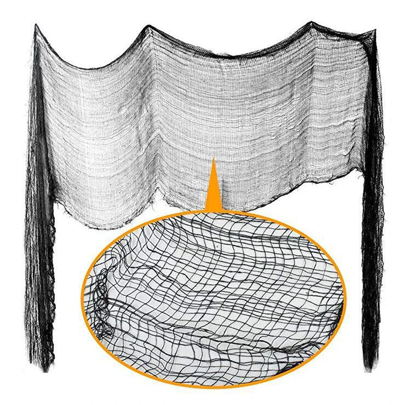 Черно-зеленая трикотажная ткань для Хэллоуина, вечерние принадлежности, висячий скелет, Летающий призрак, марлевая ткань с привидениями, дом рендерер, реквизит