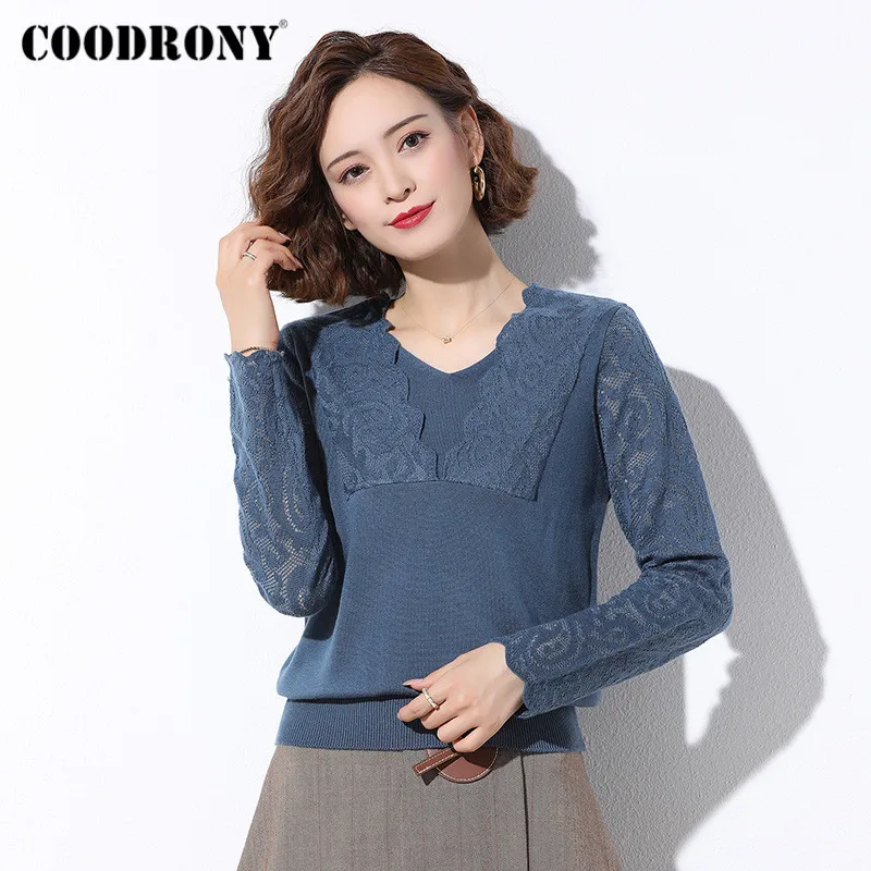 COODRONY Brand Sweater 2020 Autumn Winter Streetwear Fashion Pullover Women Knitted Casual Slim V-Neck Jumpers Female W1061