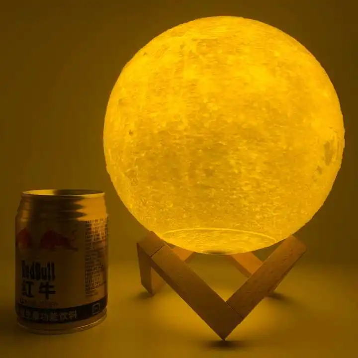 3D печать Луны лампы Красочный изменить сенсорный Usb светодиодный ночной Светильник домашний декор креативный подарок Рождественские подарки - Испускаемый цвет: 18cm