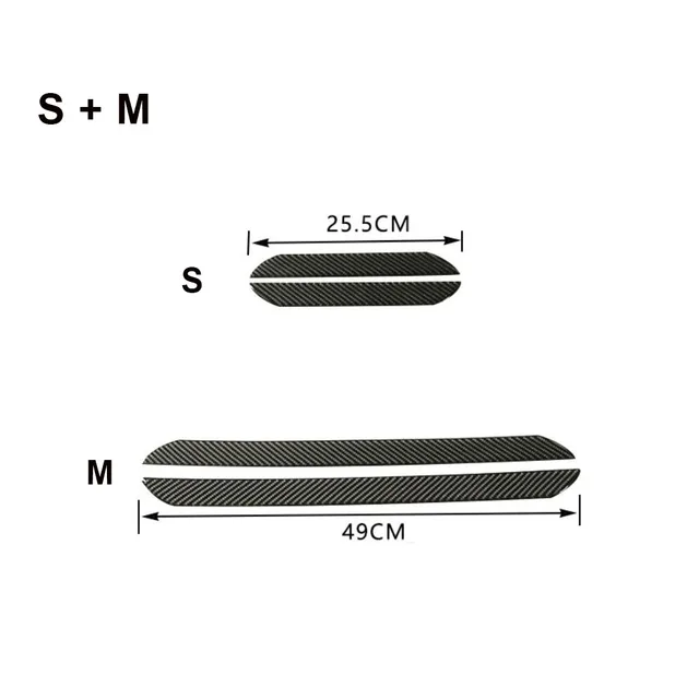 Car Door Sill Scuff Plate Universal Auto Entry Threshold Cover Panel Carbon Fiber Step Protective Decorative Sticker Guard S plus M