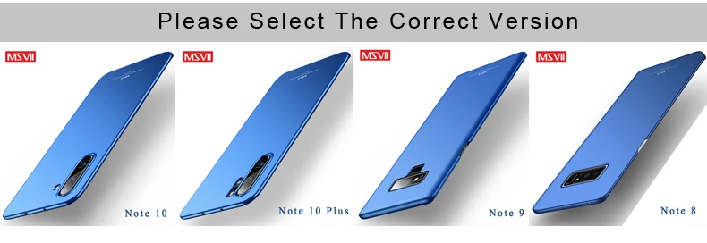 Note 10 чехол Msvii матовый чехол для samsung Galaxy Note 10 Plus S10 S9 S8 Plus чехол S10 E S PC чехол для samsung Note 9 8 чехлы