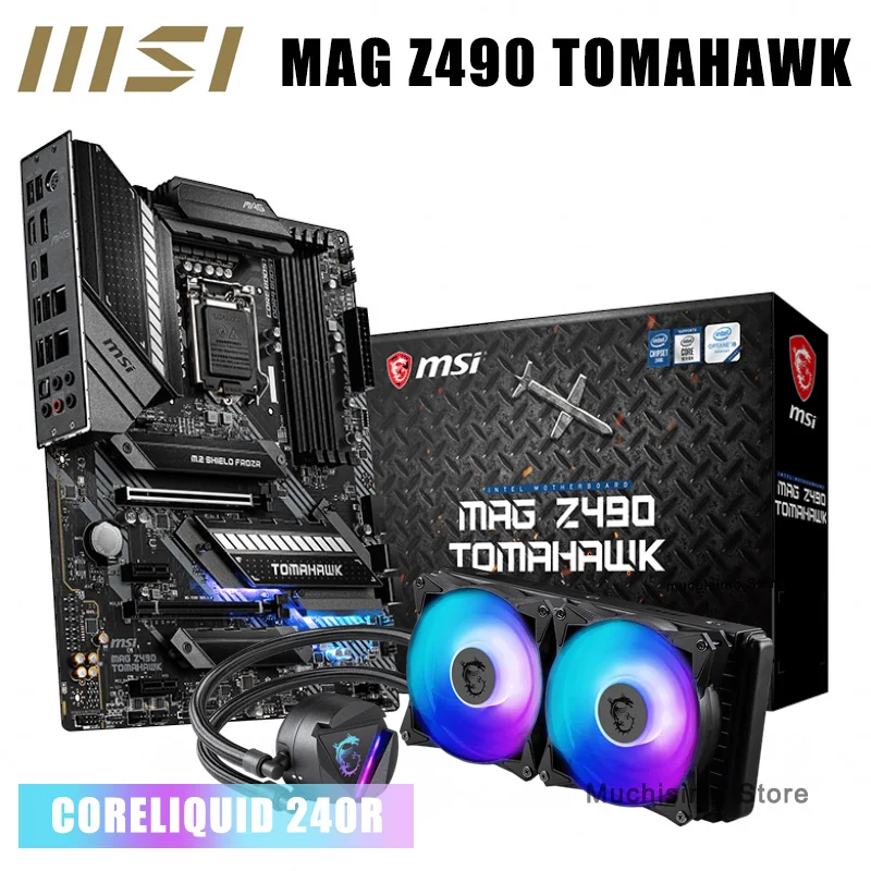 Материнская плата LGA 1200 MSI MAG Z490 TOMAHAWK с CORELIQUID 240R комплект материнской платы RGB ARGB DDR4
