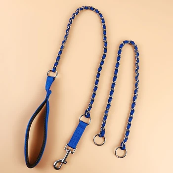 

New Medium Large Dog Pet Nylon Padded Dog Leash Leather Control Safety Training Protect Dog Pet Traction Rope Pet Products