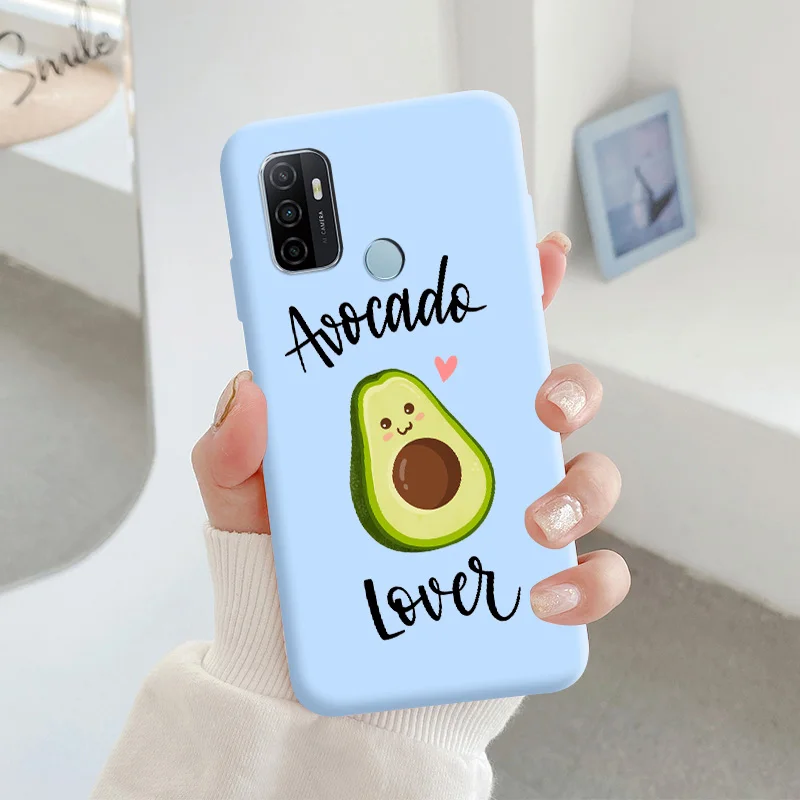 best case for oppo cell phone Avocado Phone Case For OPPO A32 A53 2020 A53S Cute Soft Silicone Back Cover For OPPO A53 5G Candy TPU Soft Back Cover oppo mobile cover Cases For OPPO