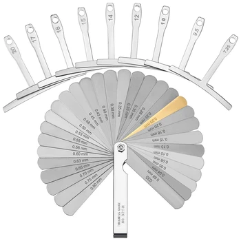 

9 Under String Radius Gauge Guitar Luthier Tools 32 Blades Feeler Gauge Dual Marked Metric and Imperial Gap Measuring Tool