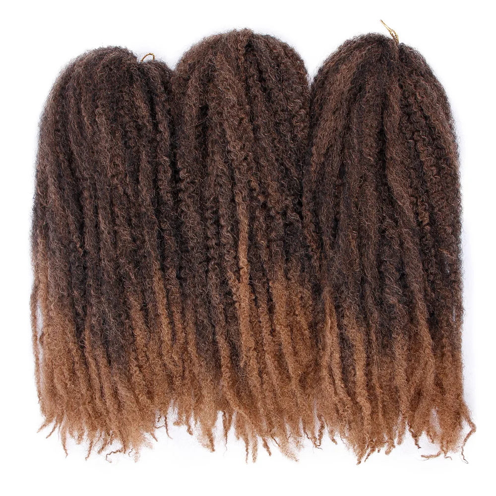 Kinky Curly Extensões, cabelos grisalhos, resistente ao calor, 18 