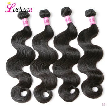 

Ludun Hair Bundles Body Wave Human Hair Bundles 4 Bundles Brazilian Hair Weave Bundles Remy Human Hair Extensions