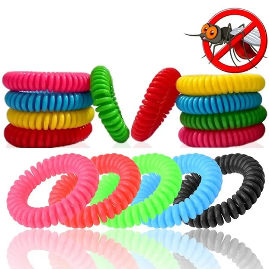 10Pcs Natural Safe Mosquito Repellent Bracelet Waterproof Spiral Wrist Band Outdoor Indoor Insect Protection Baby Pest Control