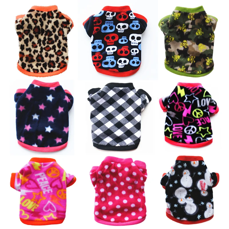 

Warm Winter Dog Clothing Fleece Skull Printed Pet Dog Coat for Puppy Chihuahua Small Dog Shirt Jacket french bulldog Dog Clothes