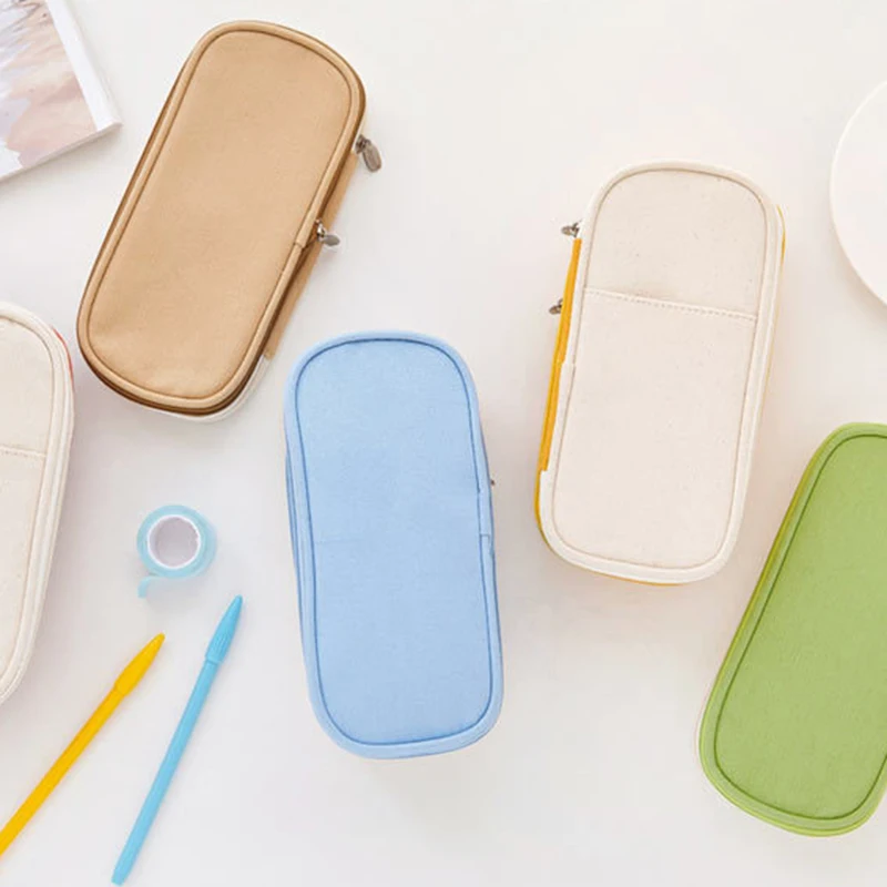 

Double Layers Pencil Pen Case Office School Students Large Capacity Storage Bag GT66