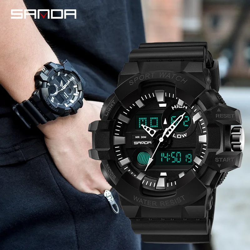 

SANDA 2019 Digital Watch Sport Men Clock Luminous Shock Resistant Waterproof Running Multifunction Watches relogio i watch