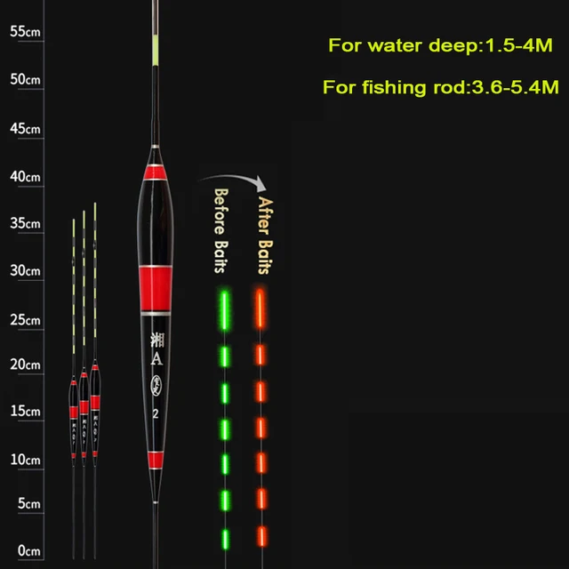 Smart Fishing Float Bite Alarm Fish Bait LED Light Color Change Automatic Night Electronic Changing Buoy With CR425 Battery A