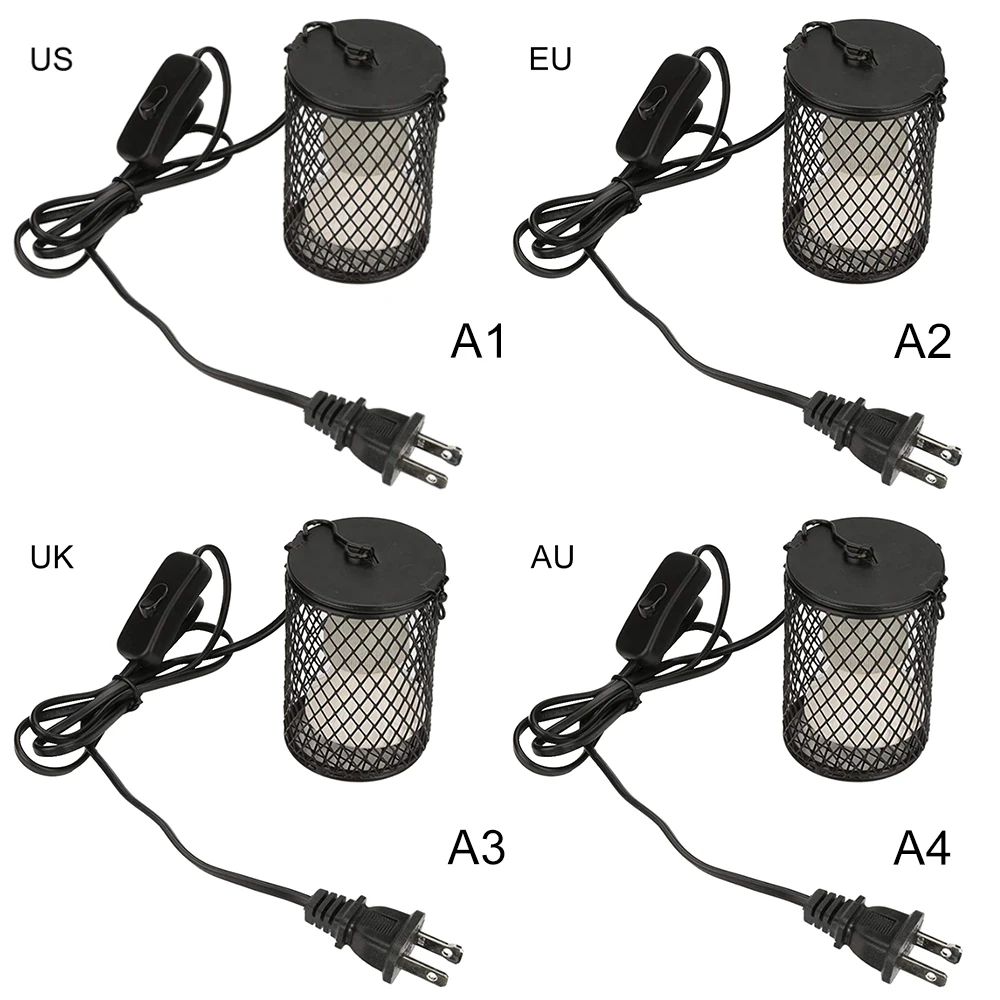 Нагревательная лампа для домашних животных инфракрасный керамический светильник с защитной клеткой излучатель тепловая лампа товары для домашних животных цыплята лампа для рептилий 100 Вт 110-230 В