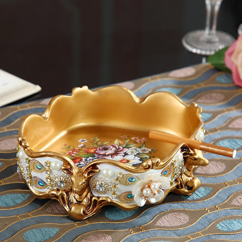

OUSSIRRO Luxury Large Size Ashtrays Gadgets Vintage Style Square Quality Ceramic Cigar Ashtray