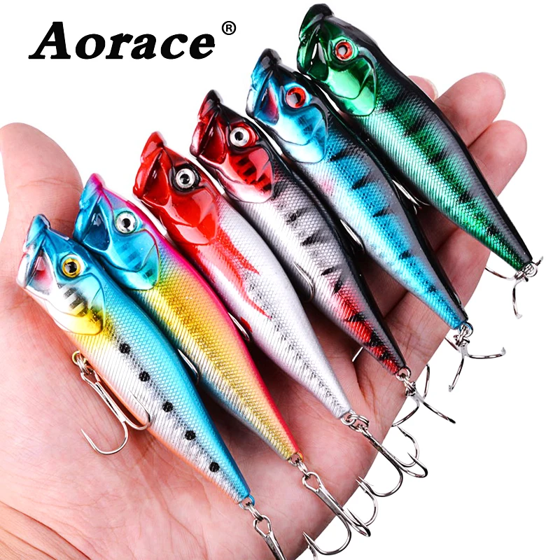 1pcs 9cm 12g Big Popper Fishing Lure artificial fishing bait Crankbait Wobblers 2# high carbon steel hook Fishing Lures