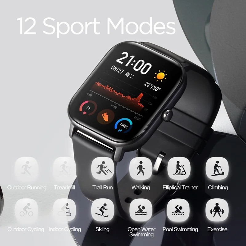 Amazfit GTS глобальная версия Смарт спортивные часы gps 5ATM водонепроницаемые 1,65 “AMOLED дисплей Editable Widgets 14 дней Срок службы батареи часы